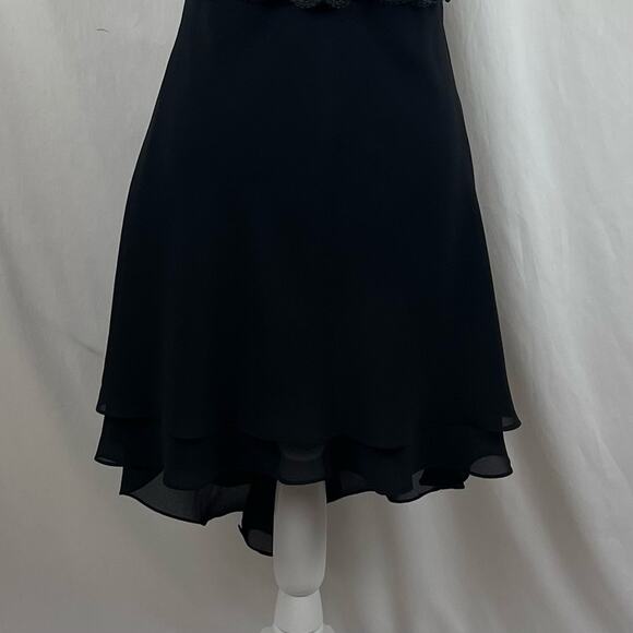 Betsy & Adam Sheer Black BabyDoll Whimsical Glam BalletCore Dress NWOT Size S - Picture 4 of 12